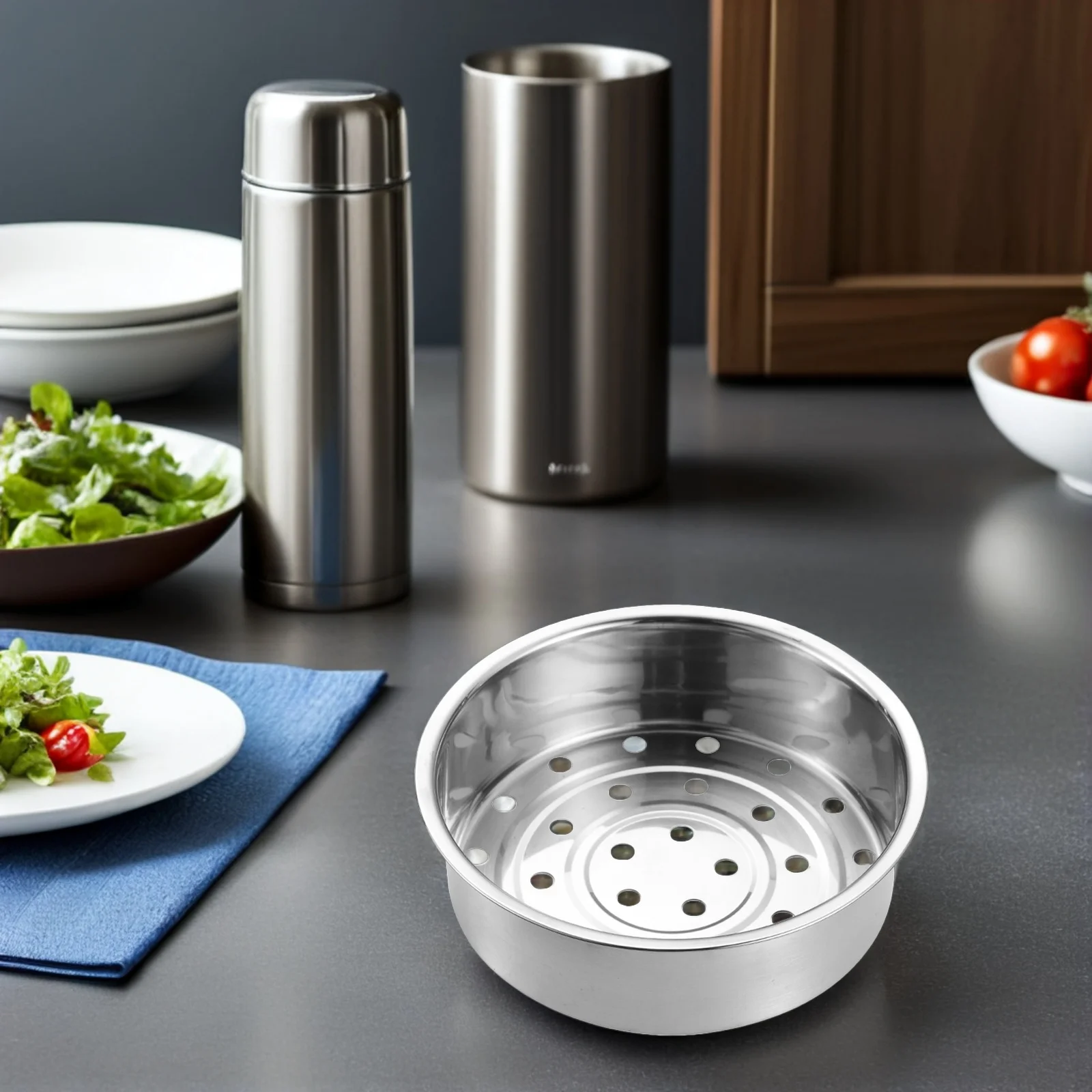 

2Pcs Stainless Steel Round Steamer Basket for Pot Rice Cooker Vegetable Food Steamer Tray Multi-Cooker Heat Even Distribution