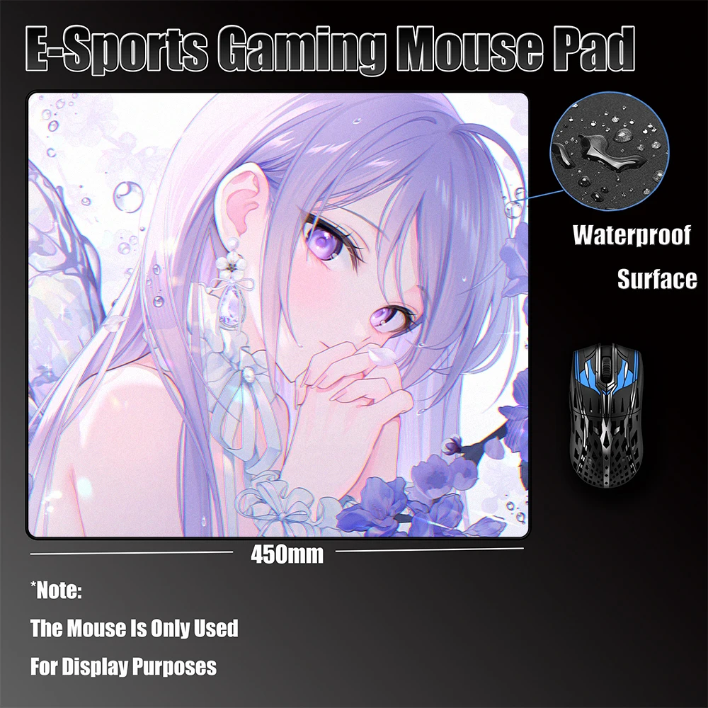 

Anime Girl Rubber Keyboard Mouse Pad Big Office Non-Slip Computer Mouse Mat 45*40cm E-Sports Gaming Mousepad HD Print Desk Mat