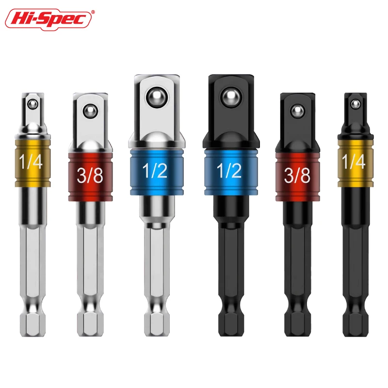 مجموعة محول مقبس التصادم Hi-Spec مع حامل لمفاتيح الربط السقاطة تتضمن خيارات 1/4 و3/8 و1/2 بوصة #1