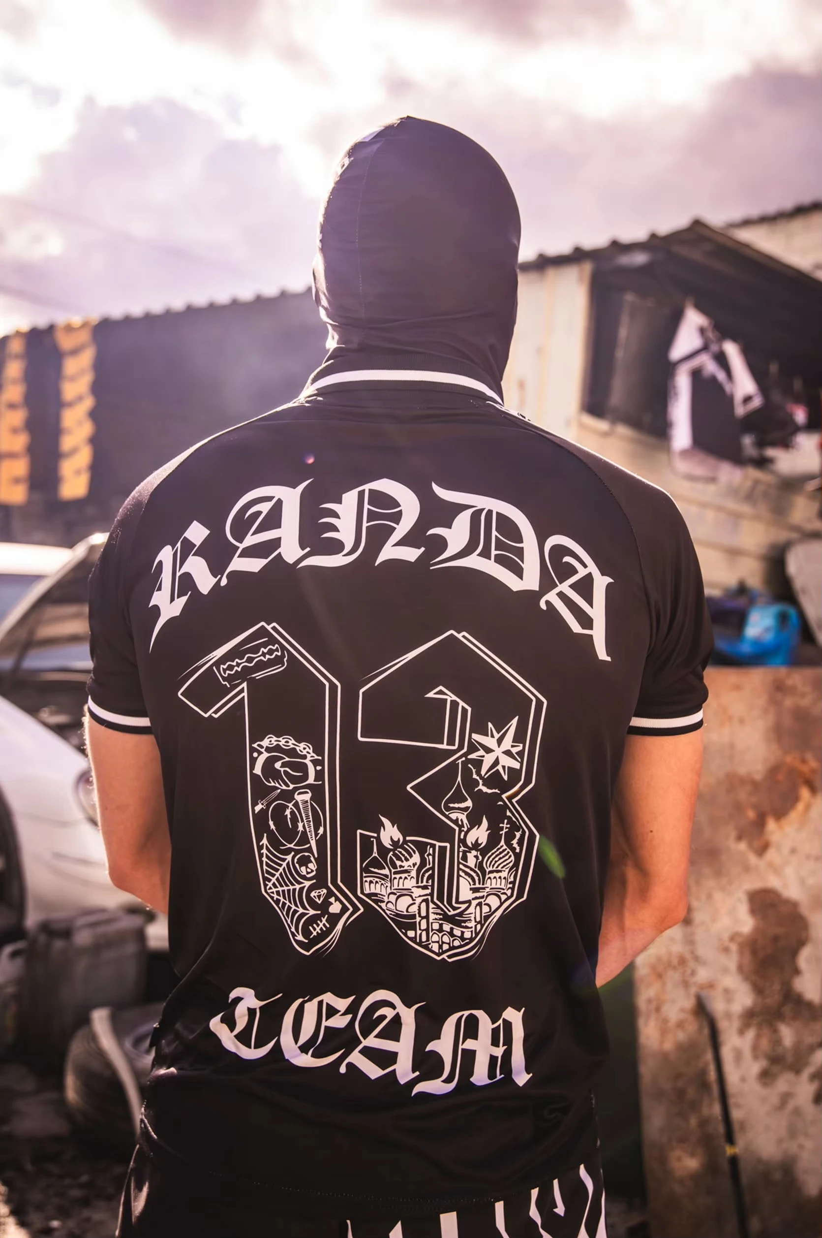Men Randa Offensive Band Knife Graphic Mesh Jersey Y2K Street Hip Hop Dark Streetwear Loose Sport Tee Family Matching