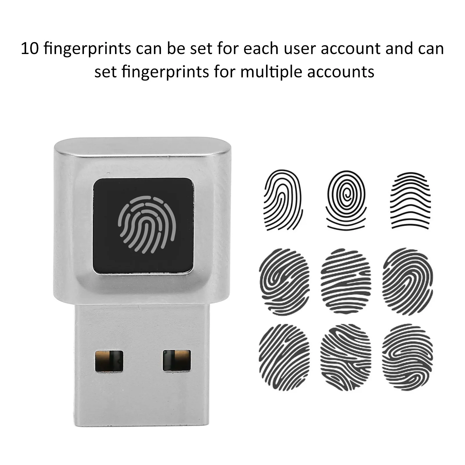 USB Fingerprint Sensor 360 Degrees Touch USB Fingerprint Reader Fast Matching High Sensitivity Easy  for Login