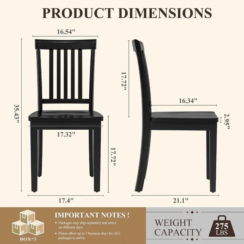 Dining Chairs Set of 6 Solid Wood Windsor Style Kitchen Chairs with Spindle Back Modern Rubberwood Side Chairs with Non Slip