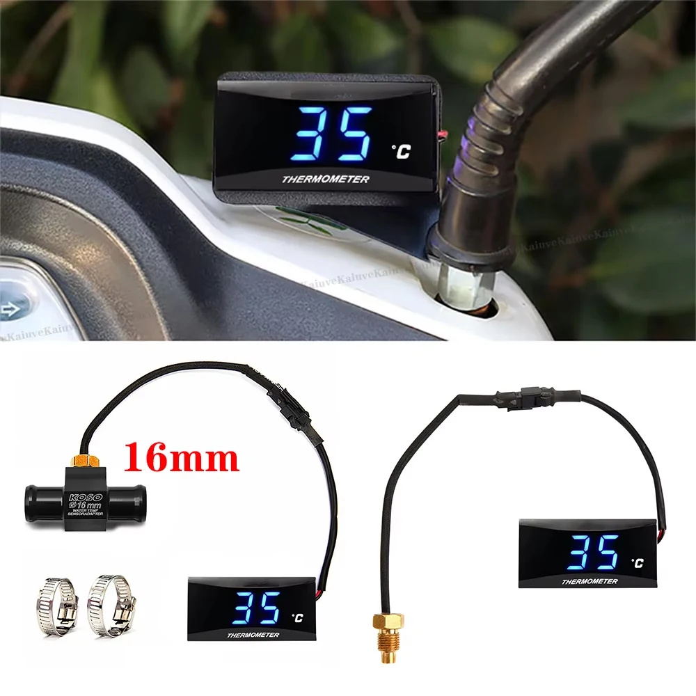 KAIUVE - Medidor de Temperatura del Agua para Motocicleta, Mini Termómetro Universal para Moto, Sensor para XMAX300 CB400 MT 07 09, Scooter Racing