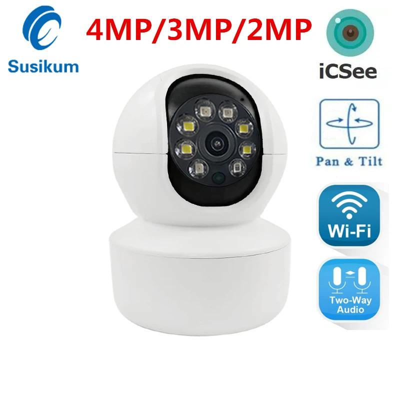 

ICSEE Min Wifi Camera HD 2MP 4MP Indoor Security Surveillance Camera Auto Tracking Baby Monitor With Motion Detection