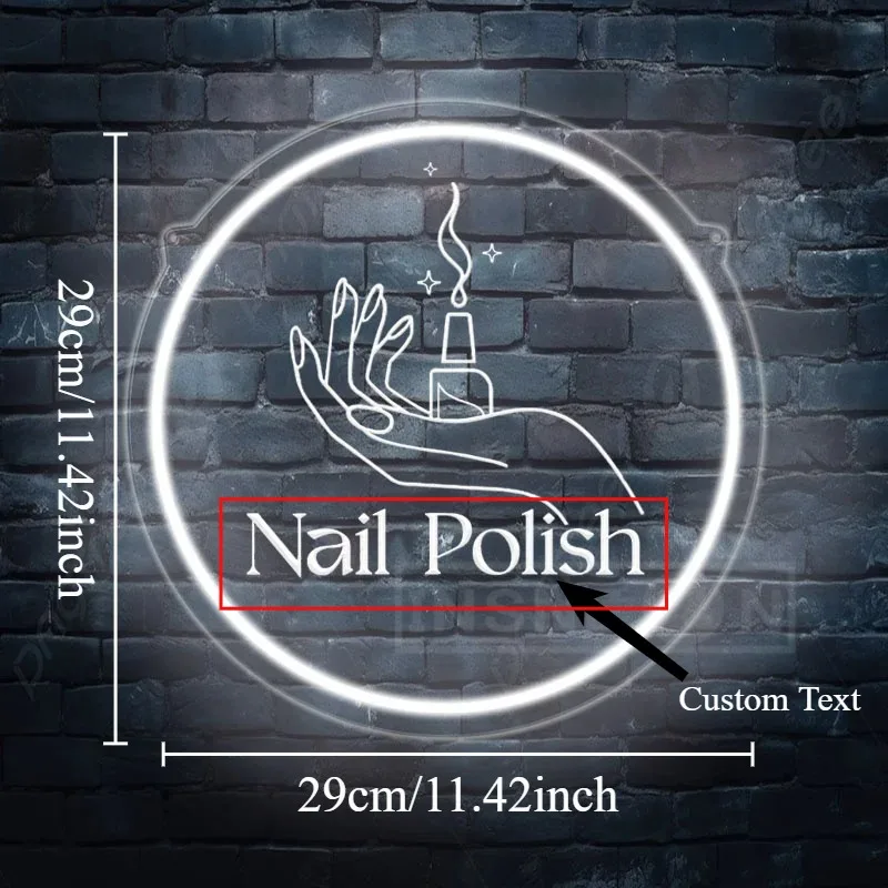 Custom Name Neon Sign for Nail Salon Multipurpose Wall Decor Hand Candle Design Barber Shops Beauty Salons Gift for Friends