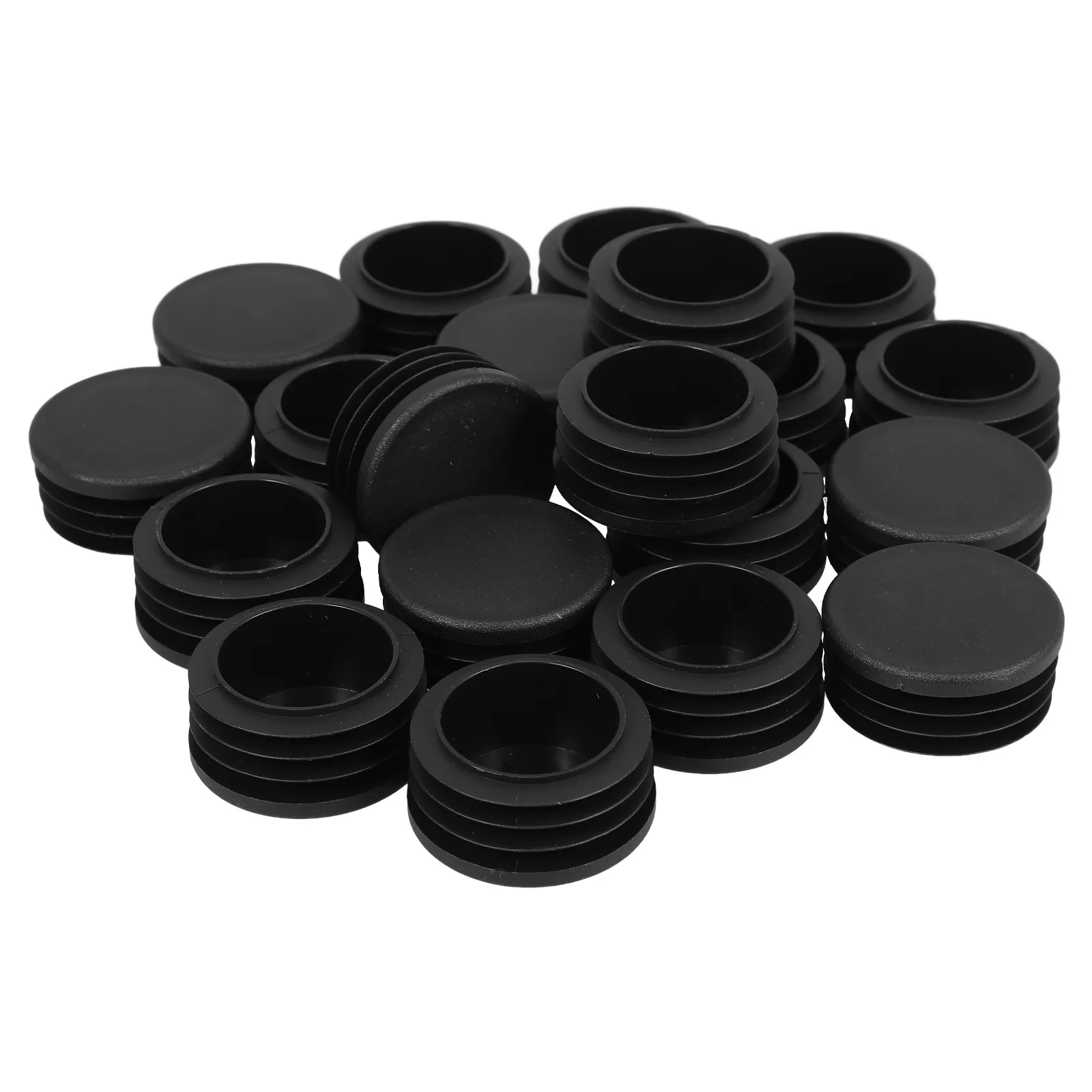 

20Pcs Round Tube Plug Caps Black Plastic Non-Slip Threaded End Caps for Metal Tubing Furniture Fencing Chair Legs Protection