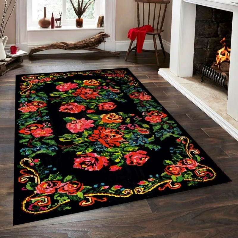 

Retro Ethnic Style Living Room Carpet Modern Coffee Table Cloakroom Soft Rug Home Bedroom Bedside Plush Floor Mat Ковер Tapis 러그