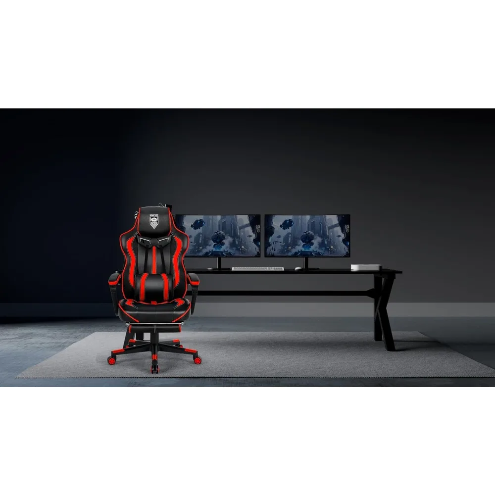 

Game chair, with foot pedals and massage, large load-bearing computer game chair