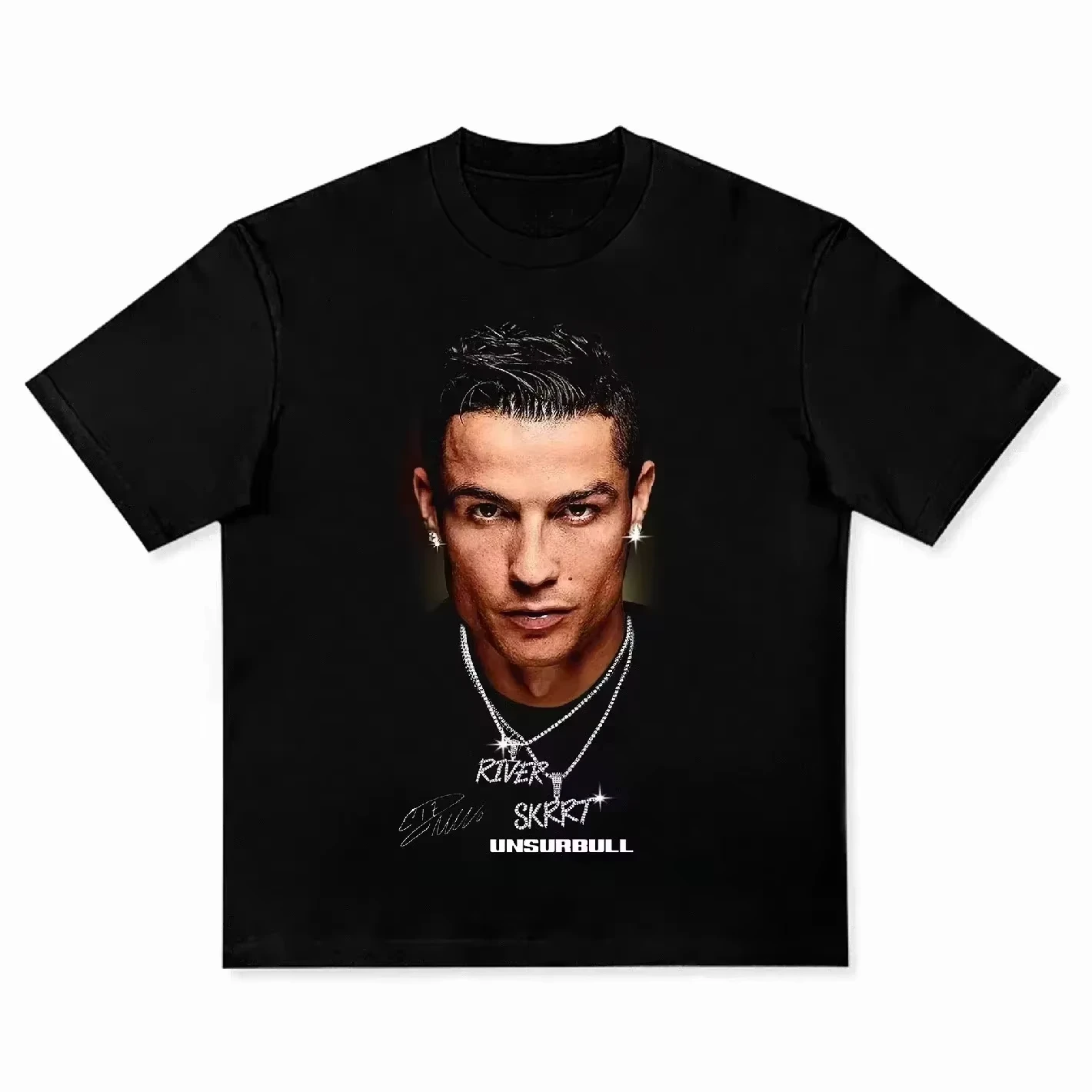 

Football superstar 2025 new men's fashion short-sleeved T-shirt, outdoor sports casual wear, Ronaldo print, machine washable