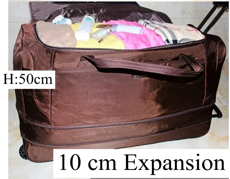 90L Large Capacity 34 Inch Men Travel trolley bags oxford Rolling Luggage bags wheeled bag Travel trolley bag 2 Wheels suitcase