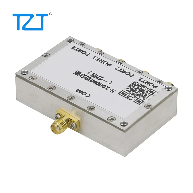 TZT QM-PD4-05100S RF Power Divider Power Combiner 5-1000M Power Splitter SMA Connector One To Four