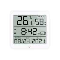 Smart Home Temperature Sensor Humidity Sensor Smart Life Indoor Temperature Alarm Sensor With Clock Function For Home