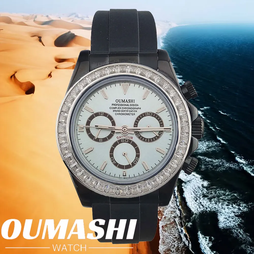 4613 watches man sapphire Glass GEM customized automatic mechanical watch 4130 movement chronograph watch Waterproof for 10ATM