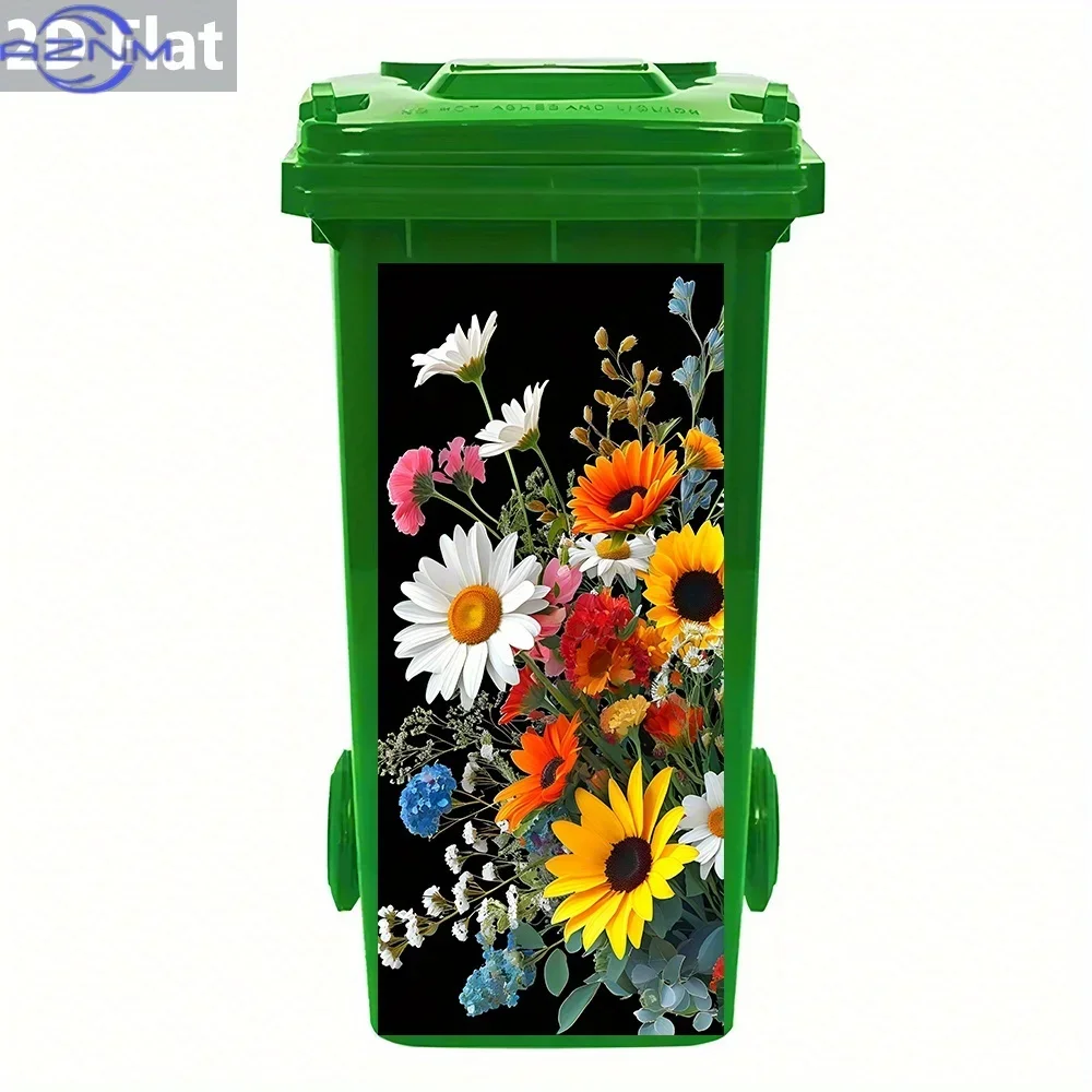 2D Printed DIY Makeover Decal Distinctive Pattern Ornament for Household Trash Container