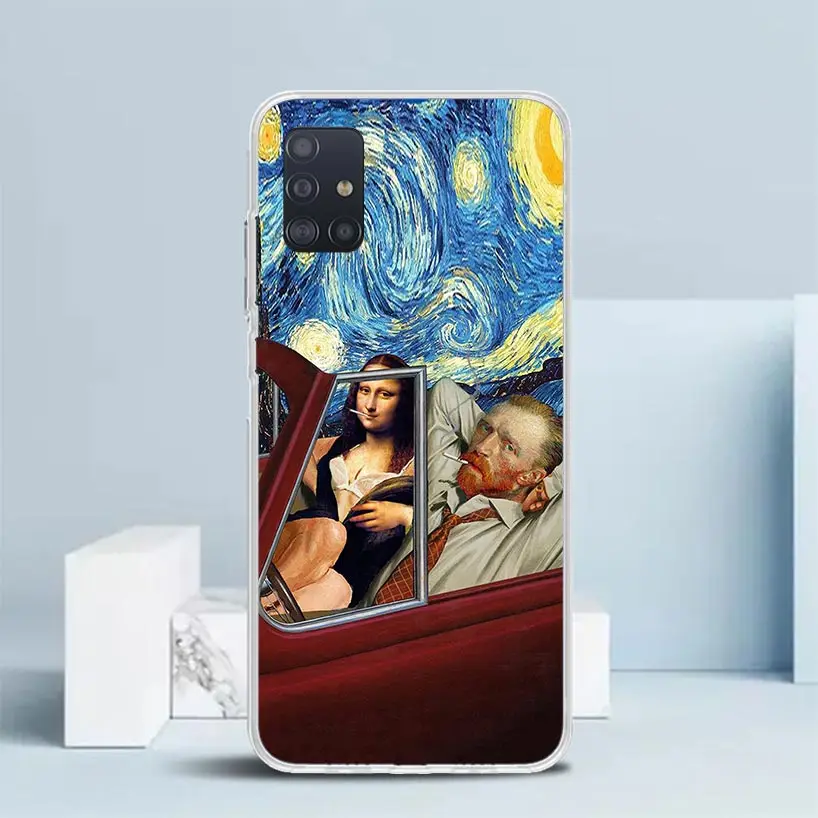 Van Gogh Mona Lisa Funny Art Phone Case For Samsung Galaxy A51 A50S A41 A40 A31 A30S A21S A20S A20E A11 A10S A71 A70 A6 A7 A8 A9