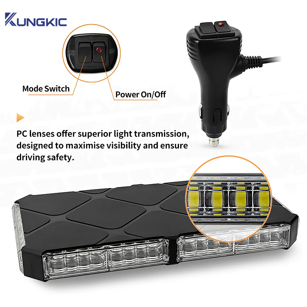 

56/48 LED Car Emergency Safety Warning Roof Top Strobe Lights Flashing Light Police Beacon 12-24V Trucks Construction Vehicles