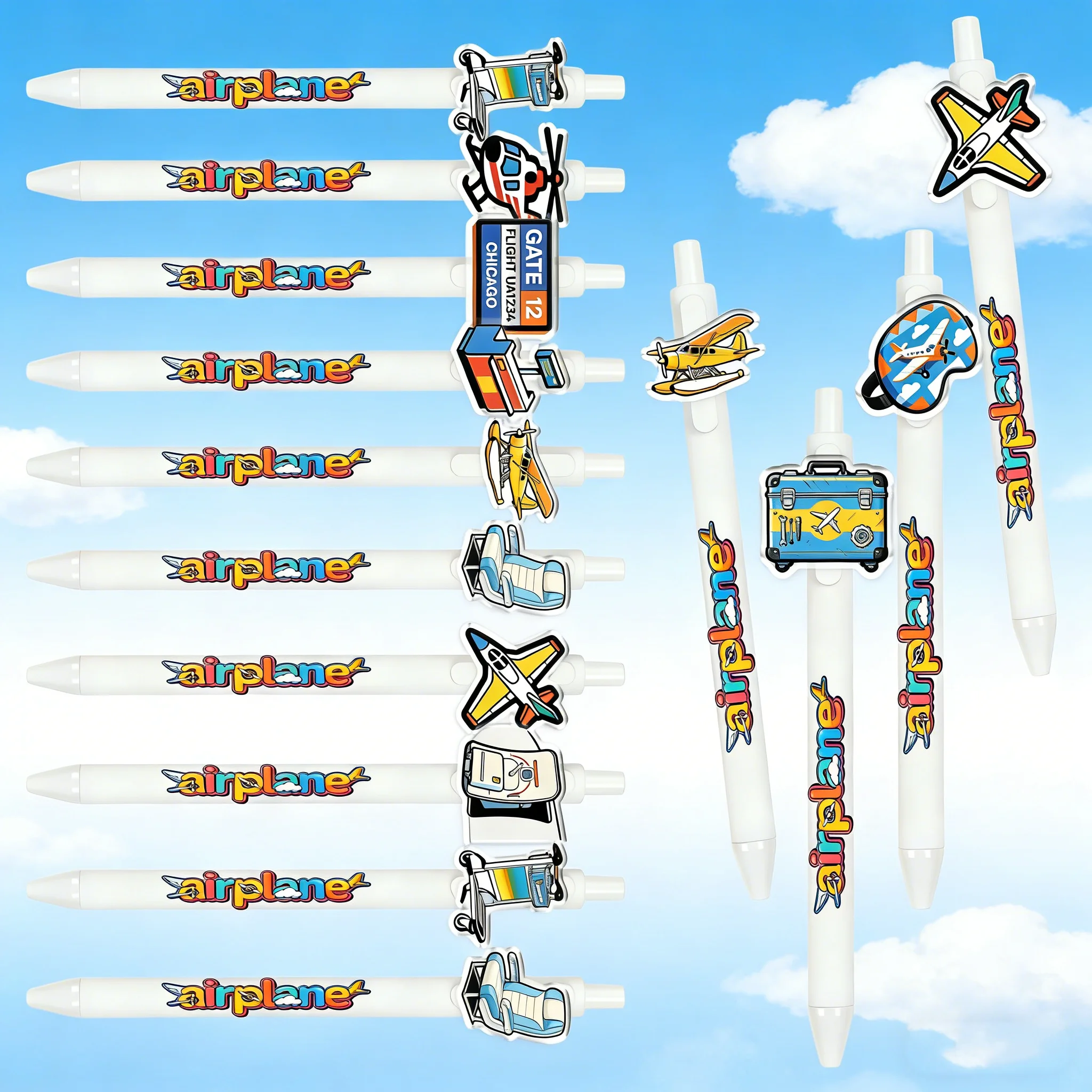 

Набор из 10/14 эксклюзивных шариковых ручек для любителей авиации, белая серия, отличные ручки для повседневного обучения и офисной работы