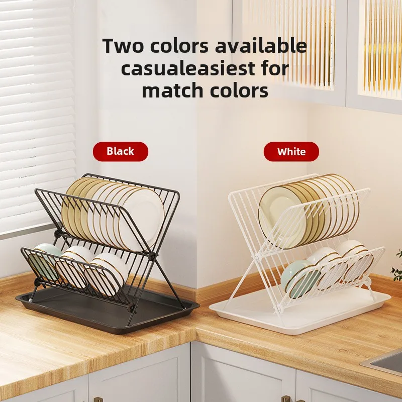 

Folding Drainage Rack, Tabletop Type Household Bowl Rack, Iron Kitchen Storage Rack, Dish Storage Rack