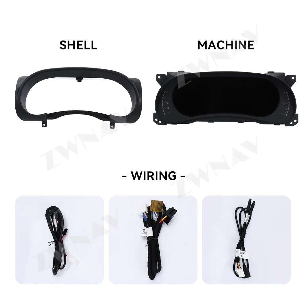 عداد المسافات LCD مقاس 12.3 بوصة لسيارة جيب رانجلر 2007 - 2010 طقم التحديث الداخلي نظام لينكس للوحة القيادة الرقمية