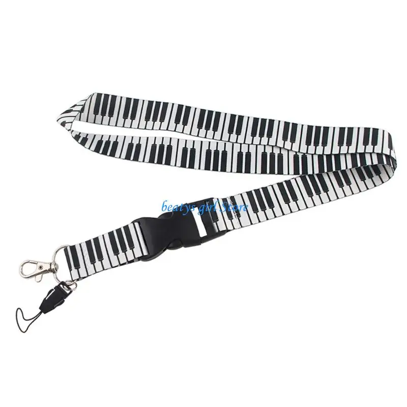C7AB Music Themed Badge Sleeve Lanyard Badge Reels with Release Clip for Work Passes