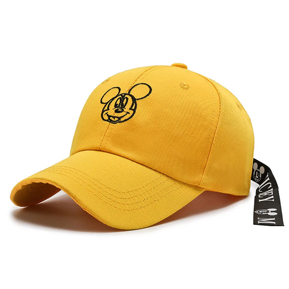 Disney Mickey berretti da Baseball Unisex ricamo Cartoon cappelli da sole regolabili primavera tinta unita berretto da Baseball studenti cappelli