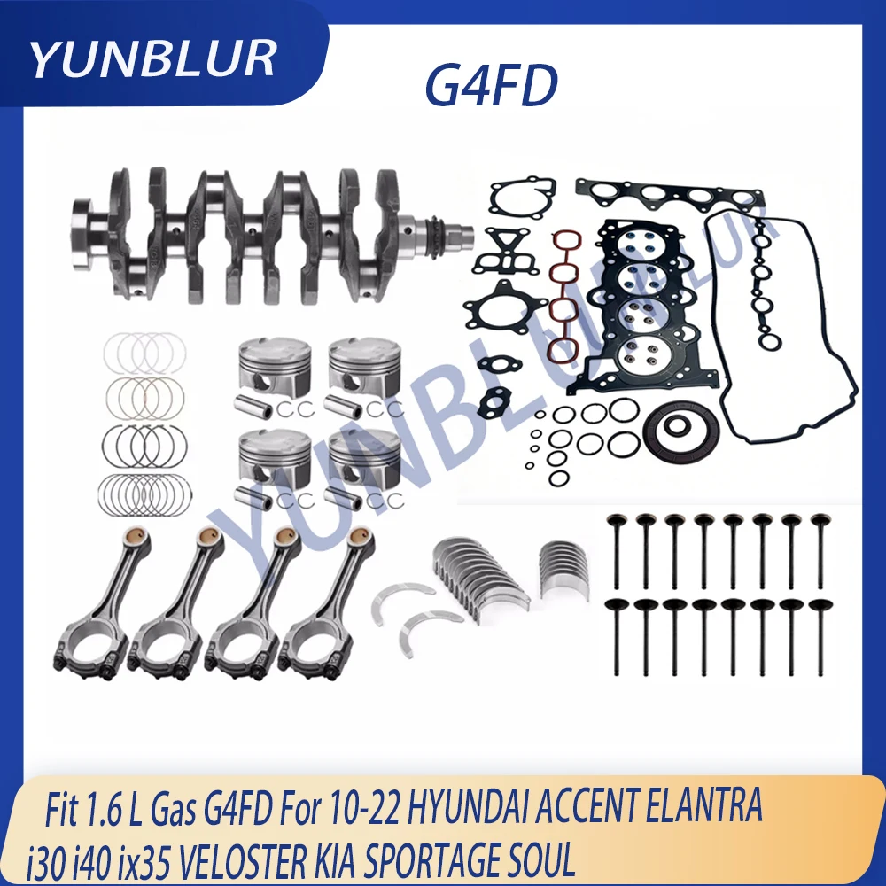 

STD Crankshaft Gasket Set Piston Bearing Kit Fit 1.6 L Gas G4FD For 10-22 HYUNDAI ACCENT ELANTRA i30 i40 ix35 VELOSTER KIA SOUL
