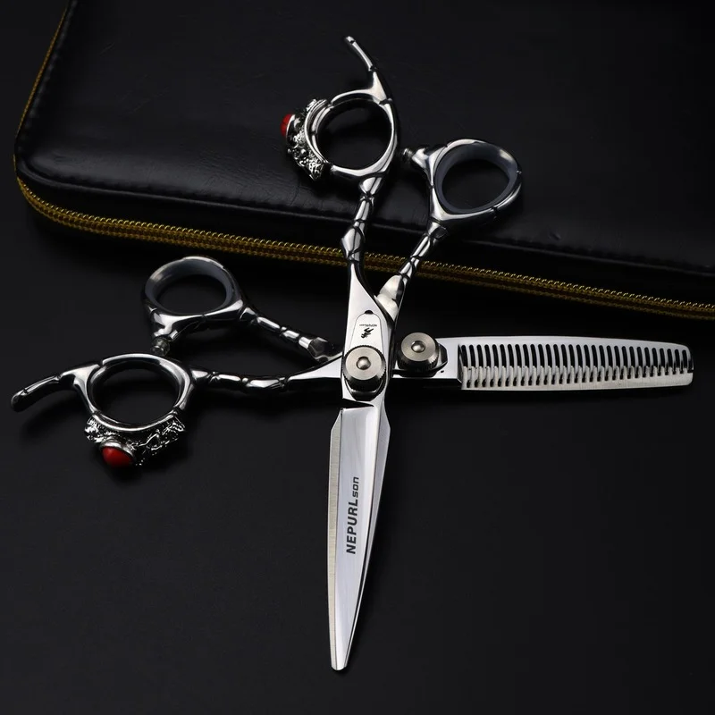 

Nepurlson 6 Inch Hair Cutting Scissors Thinning Barber Scissors Hair Salon Shears Professional Hairdressing Tool Haircut Sets