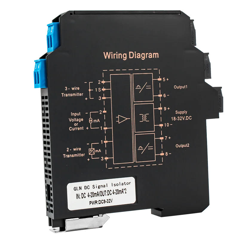 Ultra-Thin 4-20mA 0-20mA to 0-10V Analog Signal Isolation 1 In 1 Out Magnetoelectric Isolation Technology Signal Isolator