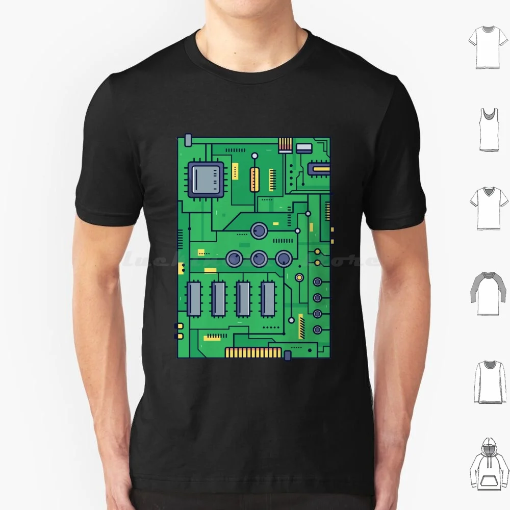 Circuit Diagram Cartoon T Shirt Men Women Kids 6Xl Cpu Processor Computer Pc Intel Hacker Technology Chip Geek Programming Amd