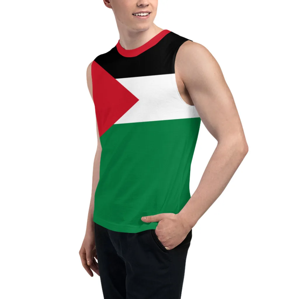 Sleeveless T-shirt Palestine Flag 3D Men's Boys Tshirt Gyms Tank Tops Fitness Joggers Basketball Training Vest