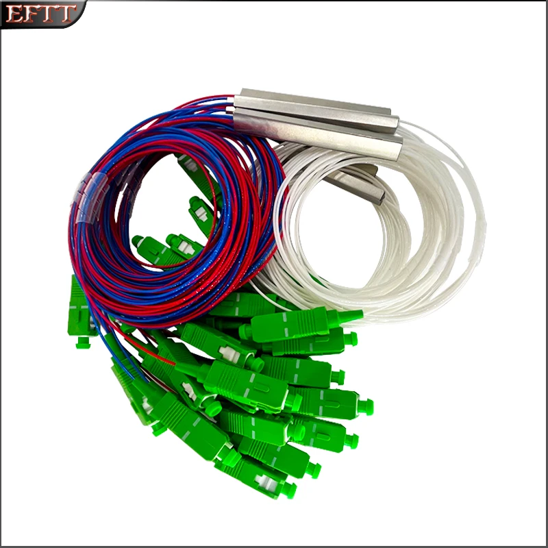 

High Quality 10pcs/lot SC/APC 1X2 PLC Fiber Optic Splitter 0.9mm Single Mode G657A1 Splitter FTTH SM 1m PVC Connector Tool