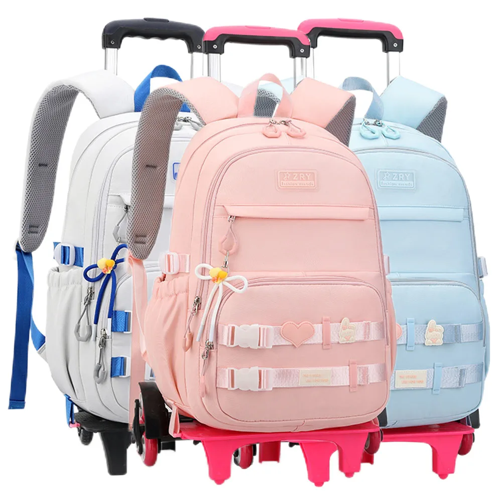 Mochilas Escolares Infantil Wheeled Backpack Girl's Rolling Back Pack for Kids Luggage Suitcase Primary School Trolley Bagpack