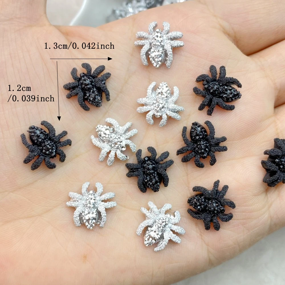 50Pcs Mixed Nail Art Resin Cartoon Little Spider Series Designer Charms strass artigianato fai da te per gioielli decorazioni 3D per unghie