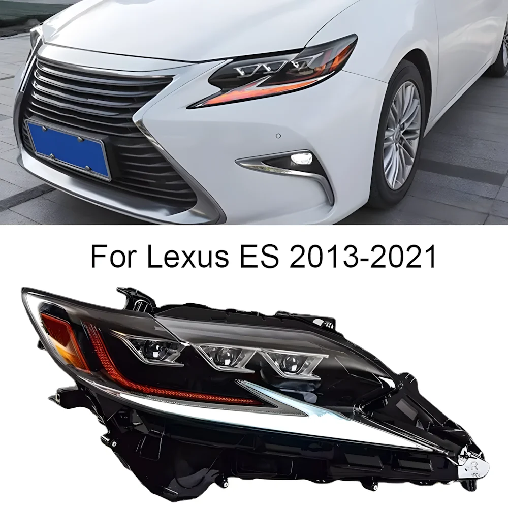 

Автомобильные передние фонари для Lexus Es200 2013-2017, обновленная сборка автомобильных фар, высокая конфигурация, светодиодные 3 линзы проектора, аксессуары