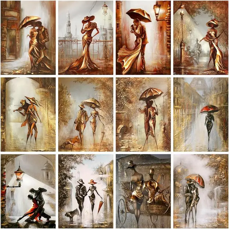 

CHENISTORY Paint By Number Golden Woman Handpainted Kits Art Gift Pictures By Numbers Figure Drawing On Canvas Home Decor