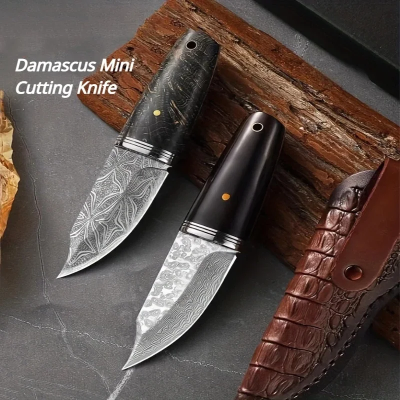 Fruit knife household knife carry portable outdoor knife high hardness damascus steel knife TB9195