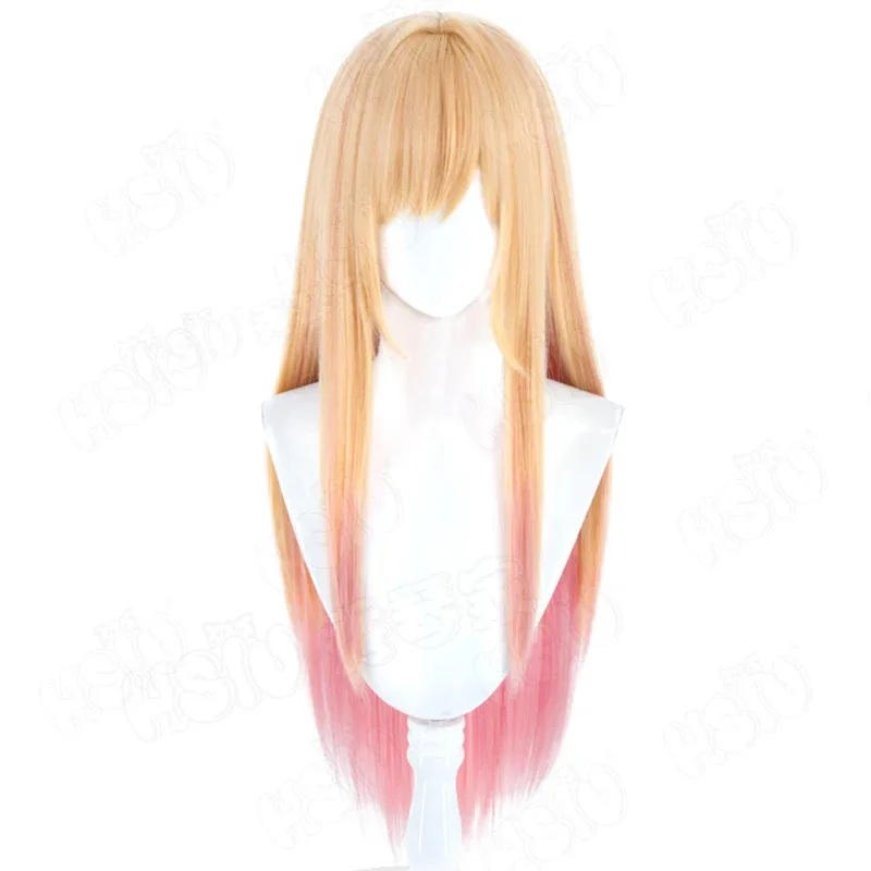 Peluca de Cosplay CyKitagawa Marin, peluca de fibra sintética 「HSIU」peluca larga de color rosa pomelo degradado naranja, peluca de Cosplay de Anime My Dress-Up Darling