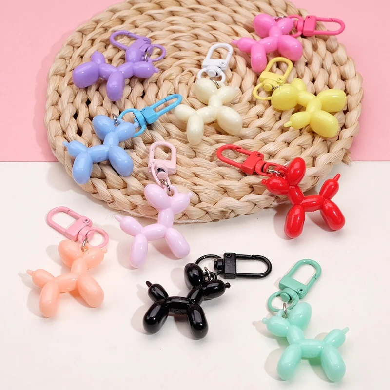 

Colorful Balloon Dog Keychain 3D Cute Pendant Bag Charm Phone Hanger Notebook Case Decor Small Gift Kids Girls Accessories 2026
