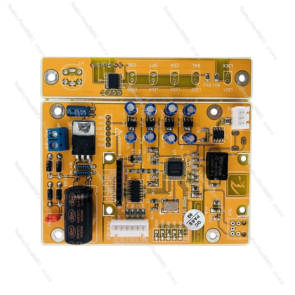 For AK4118 Coaxial Fiber AES Reception Supports USB Bluetooth Card 192K/24bit DIR Digital Receiver Board