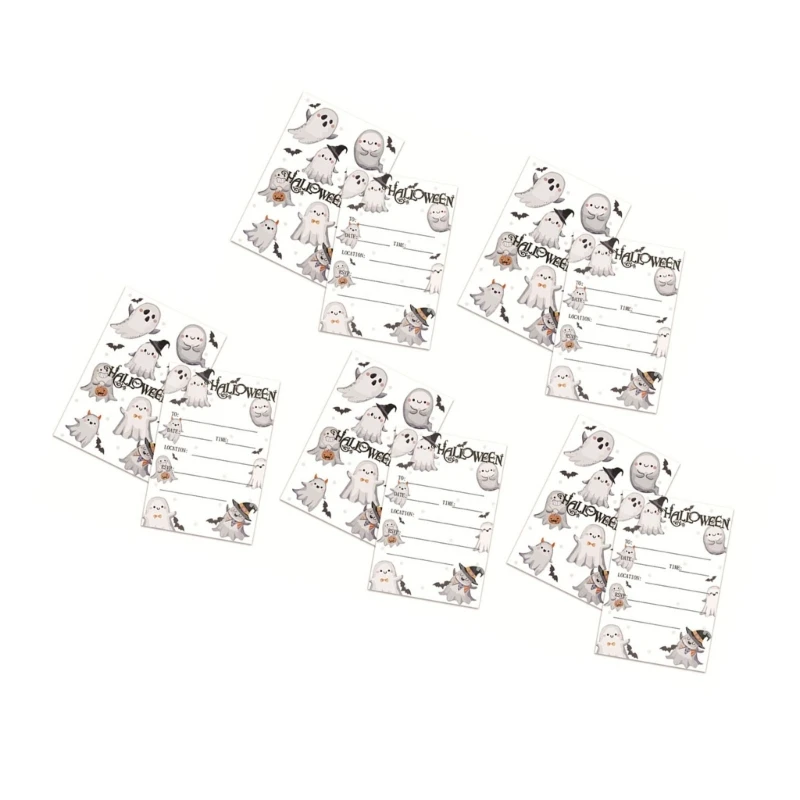 10 ชิ้นการ์ดเชิญฮาโลวีน 4x5 นิ้วเชิญปาร์ตี้สำหรับวันหยุดฤดูหนาว Dropship