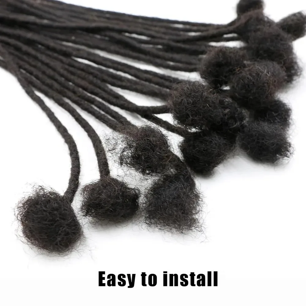 0,6 cm Echthaar-Dreadlock-Extensions 4-18 Zoll 30 Stränge Vollständig Handgefertigte Locs Weiches Natürliches Haar für Männer und Frauen – Detail 3