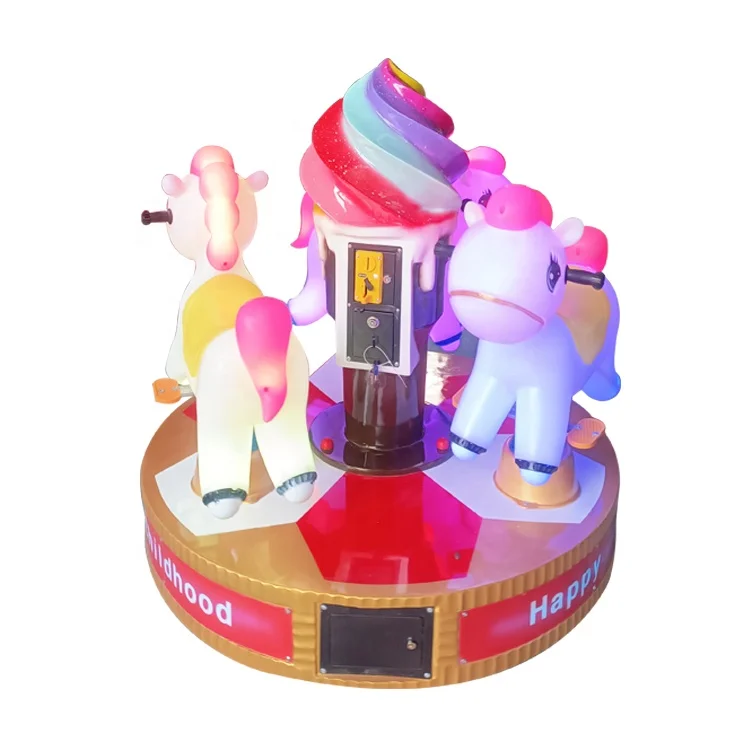 round carousel 3 horse carousel flying horse carousel train electric