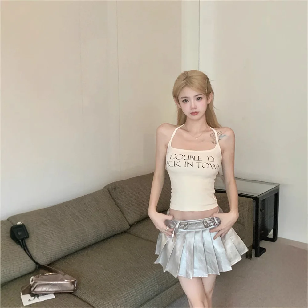 Ariseism الأمريكية الرجعية حار فتاة حزام سترة المرأة الصيف أبلى جديد سليم صالح أكمام أعلى الكورية نمط غير رسمي