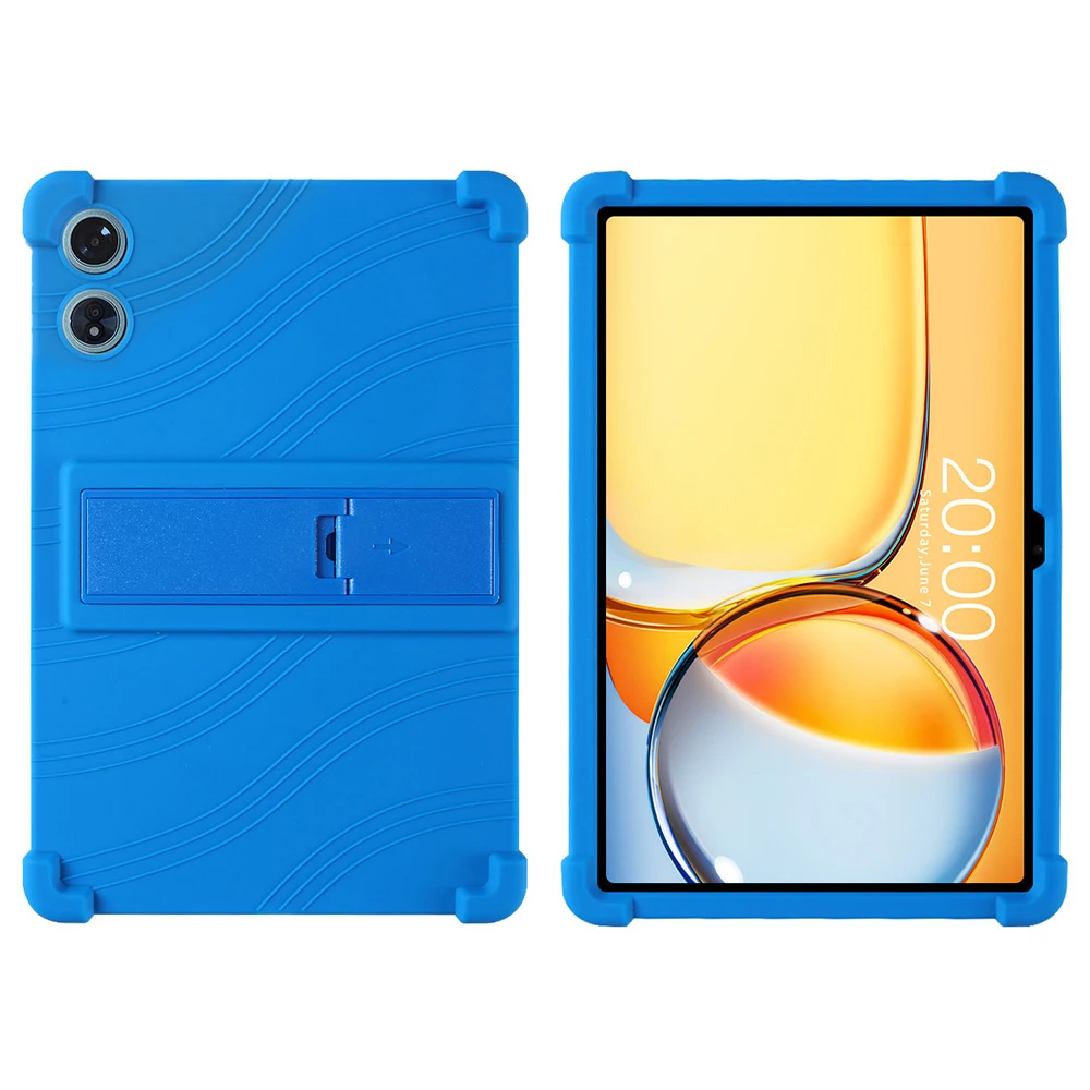 

For Teclast P50AI Silicone Case with Kickstand Rugged Protective Cover - Dark Blue
