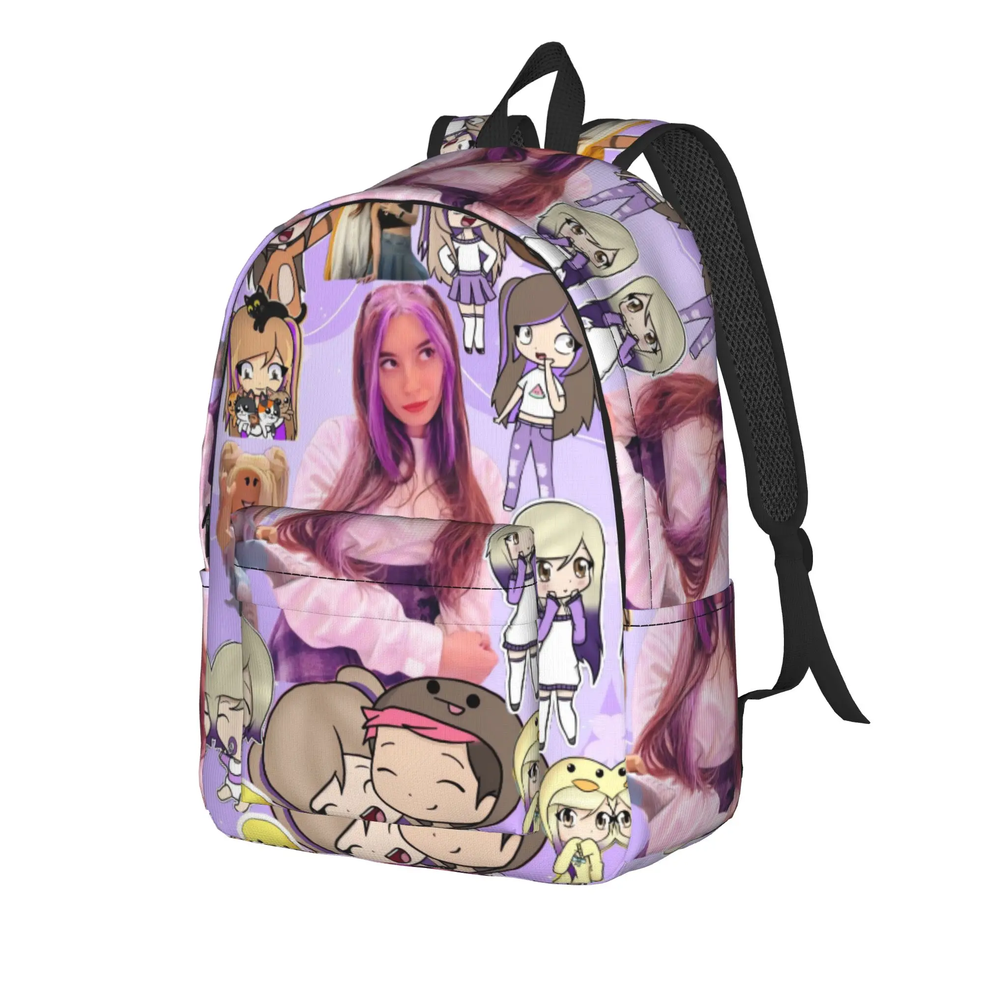 Dense Real Mix Collage Lyna Vallejos Backpack  Girl Polyester Daily Backpacks Large Kawaii High School Bags Rucksack