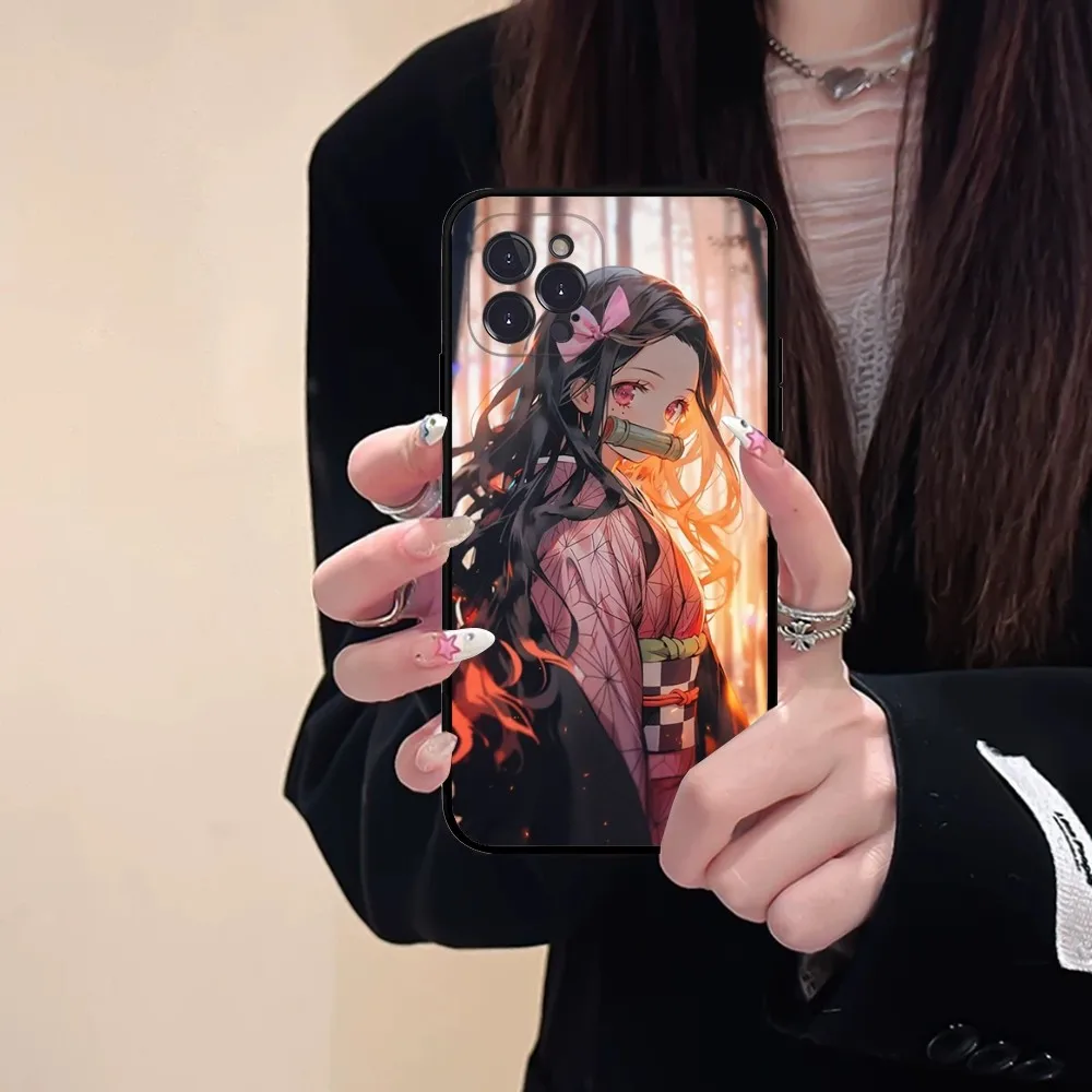 Nezuko K-Kamado Phone Case Silicone Soft For Iphone 16 15 14 13 12 11 Pro Mini XS MAX Plus X Cover