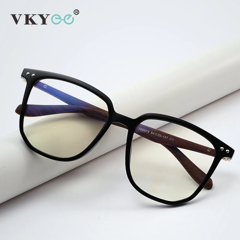 VKYEE New Simple Retro Geometry Large Frame Design Men's Anti-blue Light Reading Glasses  Customizable Prescription  268573