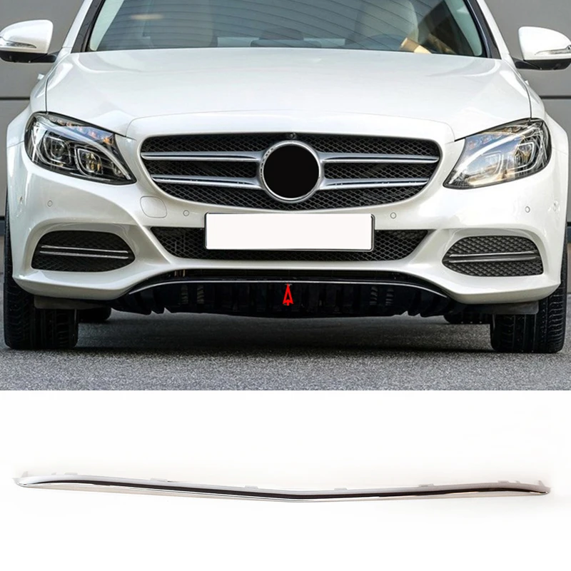 

Front Bumper Lip Chrome A2058853123 Spoiler Splitters Diffuser Chromium Trim Parts For Mercedes Benz C Class W205 250 220d 220