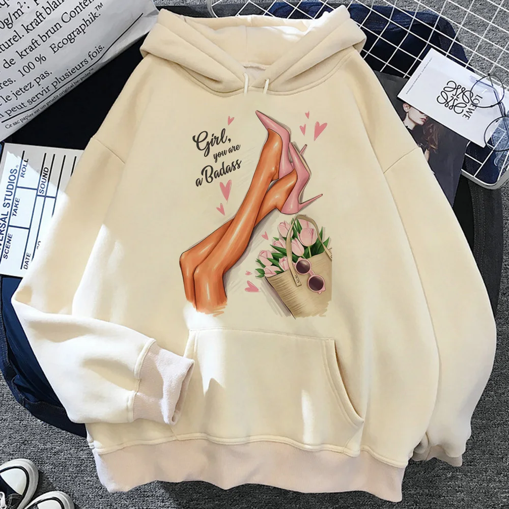 Women Print hoodie funny manga soft fabric patterned female pullover patterned youthful winter