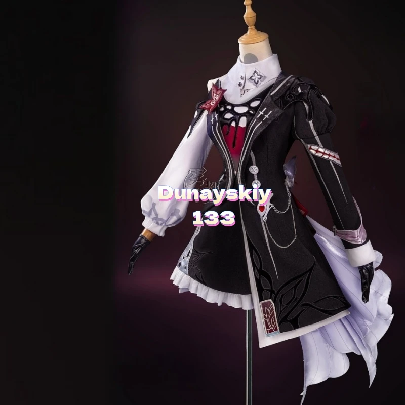 لعبة هونكاي ستار ريل طوال الليل 7 مارس أزياء تنكرية مجموعة كاملة من الزي الوردي للنساء لحفلات الهالوين